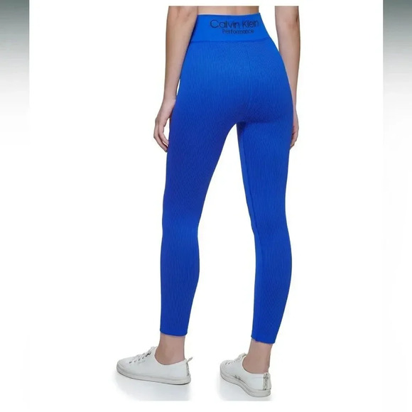 Calvin Klein Performance Women's Rib-Knit Leggings - Bold Blue - Size S NWT - Picture 5 of 5